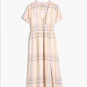 Madewell Linen Blend Clara Dress in Plaid, XS